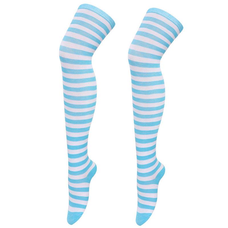 Striped Thigh High Socks Over The Knee Cosplay Party Stockings