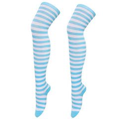 Striped Thigh High Socks Over The Knee Cosplay Party Stockings