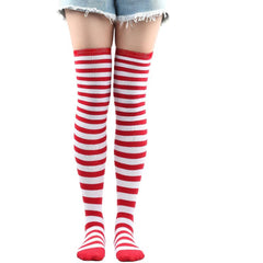 Striped Thigh High Socks Over The Knee Cosplay Party Stockings