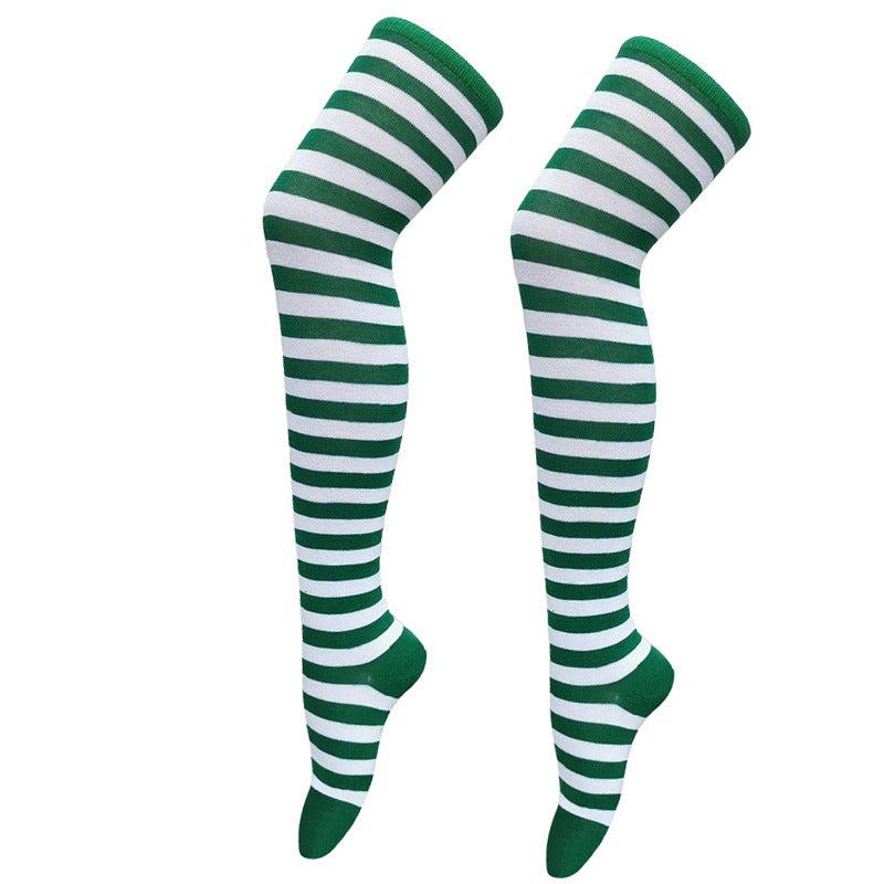 Striped Thigh High Socks Over The Knee Cosplay Party Stockings