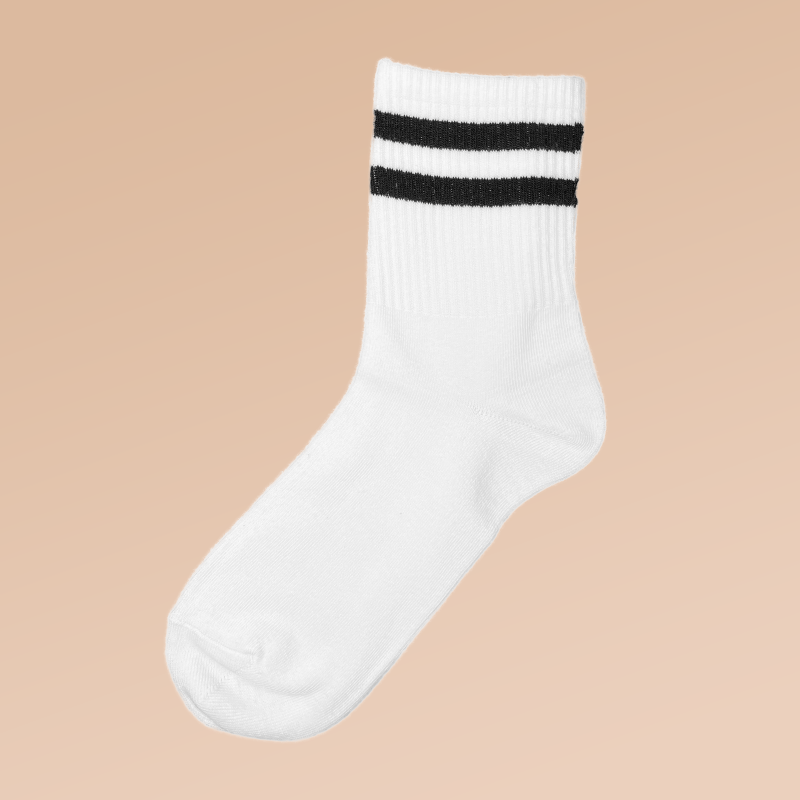 5 Pairs Women's Striped Sports Socks Comfortable & Breathable Mid Tube Stockings