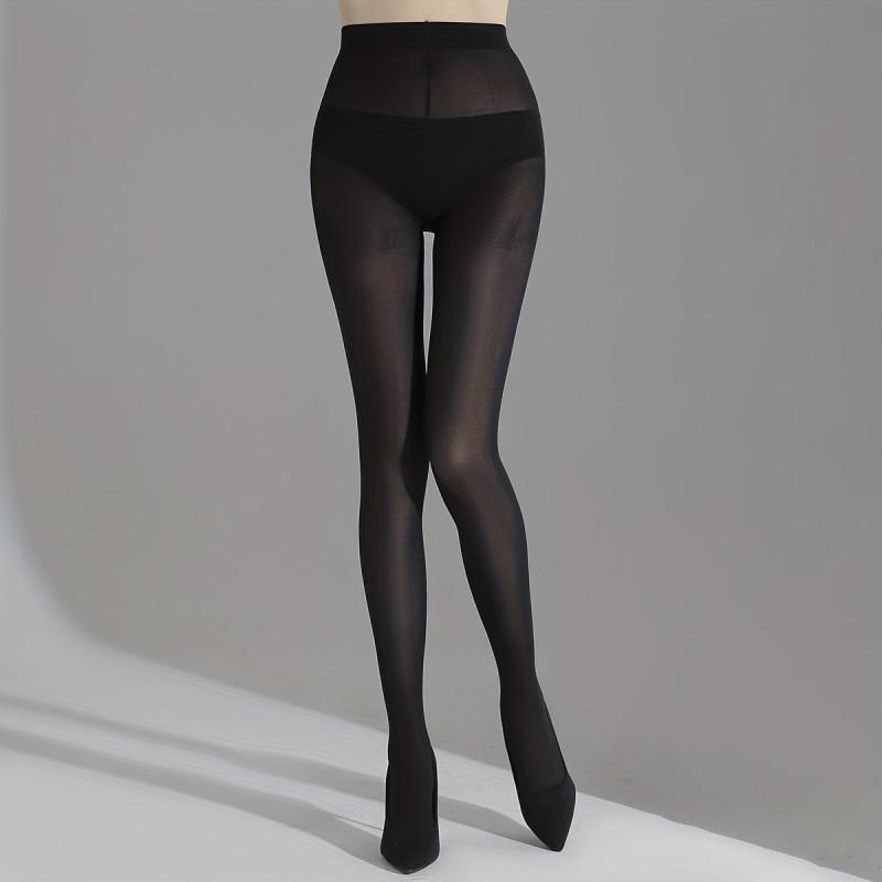 Opaque Tights High Waist Smooth Stretch Footed Pantyhose Women's Stockings