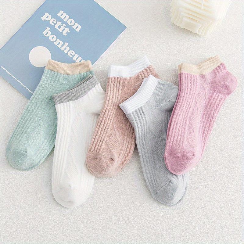 5 Pairs Ankle Socks Cozy Low Cut Socks Women's Stockings