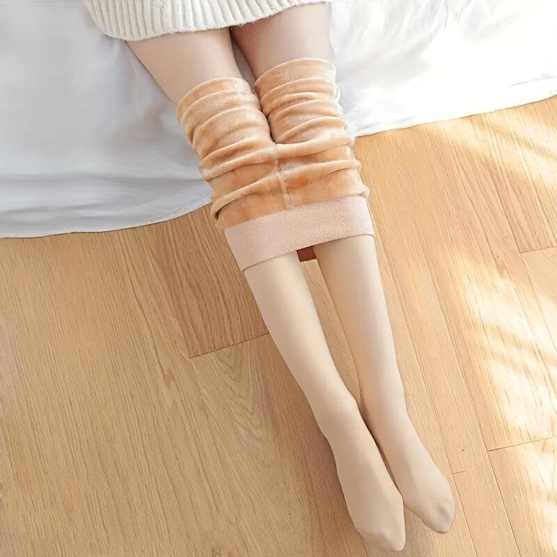 Plush Lined Tights High Waist Thermal Leggings Women's Stockings