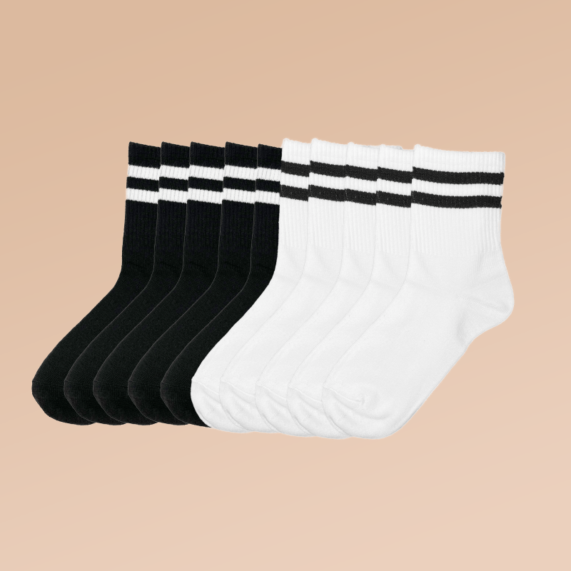 10 Pairs Women's Striped Ankle Socks