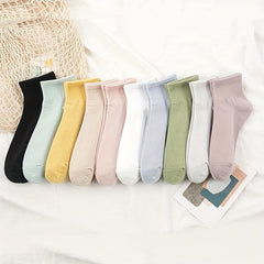 10 Pairs Women's Crew Socks Soft & Comfy All-match Stockings