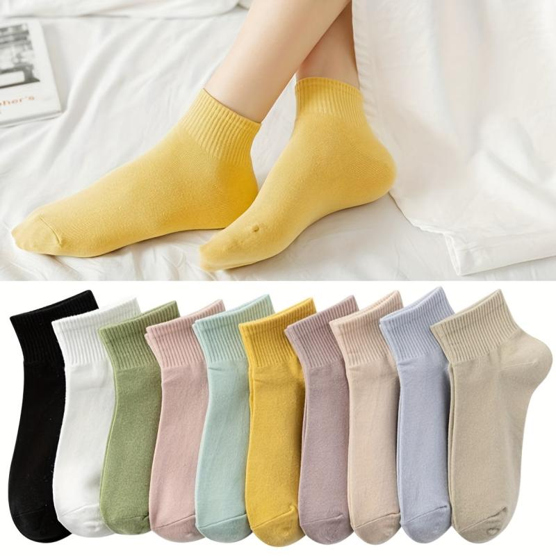 10 Pairs Women's Crew Socks Soft & Comfy All-match Stockings