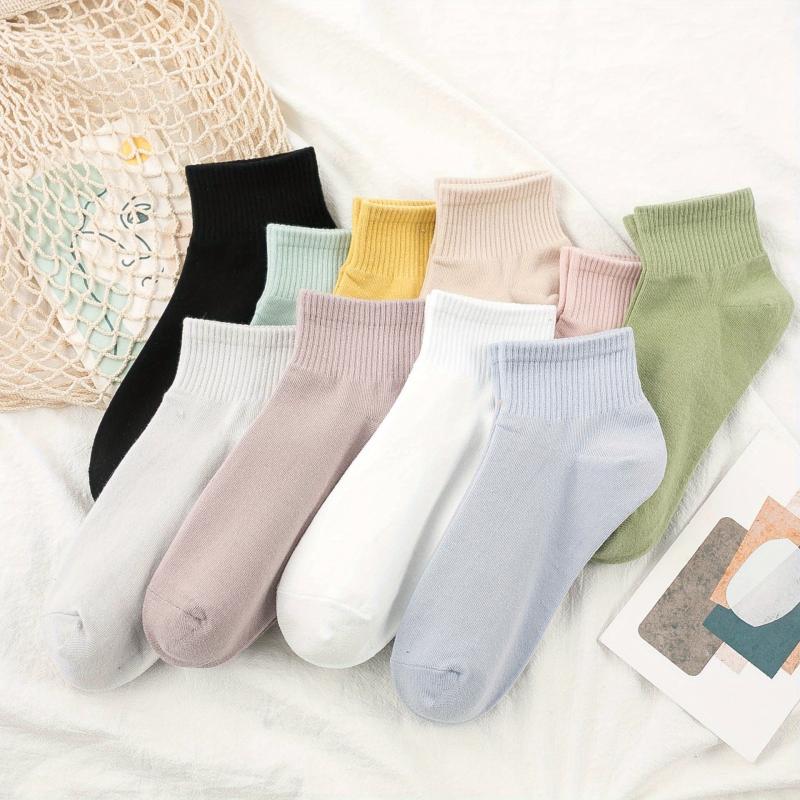 10 Pairs Women's Crew Socks Soft & Comfy All-match Stockings