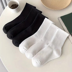 6 Pairs Solid Socks Comfy & Breathable Women's Stockings