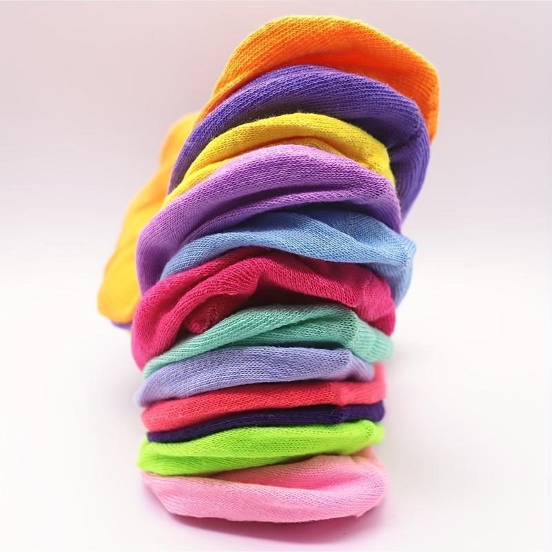 10 Pairs Casual Solid Short Socks Low Cut Ankle Socks Women's Stockings