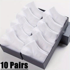 10 Pairs Casual Solid Short Socks Low Cut Ankle Socks Women's Stockings