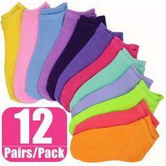 12 Pairs Women's Ankle Socks Soft & Lightweight No Show Socks