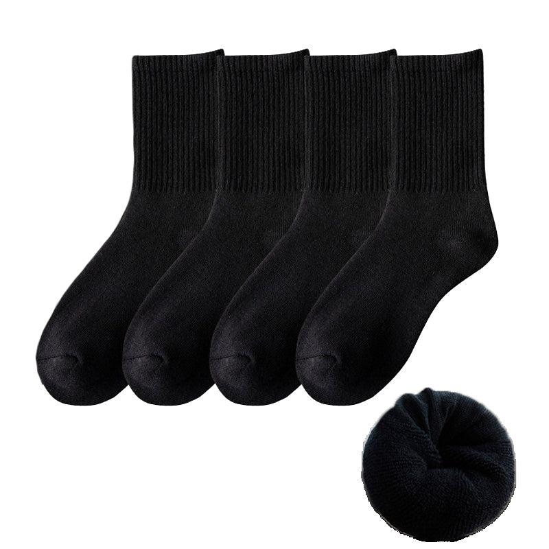 4 Pairs Warm Winter Socks Cotton Crew Length Women's Stockings