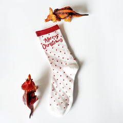 5 Pairs Christmas Print Socks Women's Comfy Cartoon Mid Tube Stockings