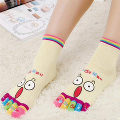 Pattern Graphic Toe Socks for Women