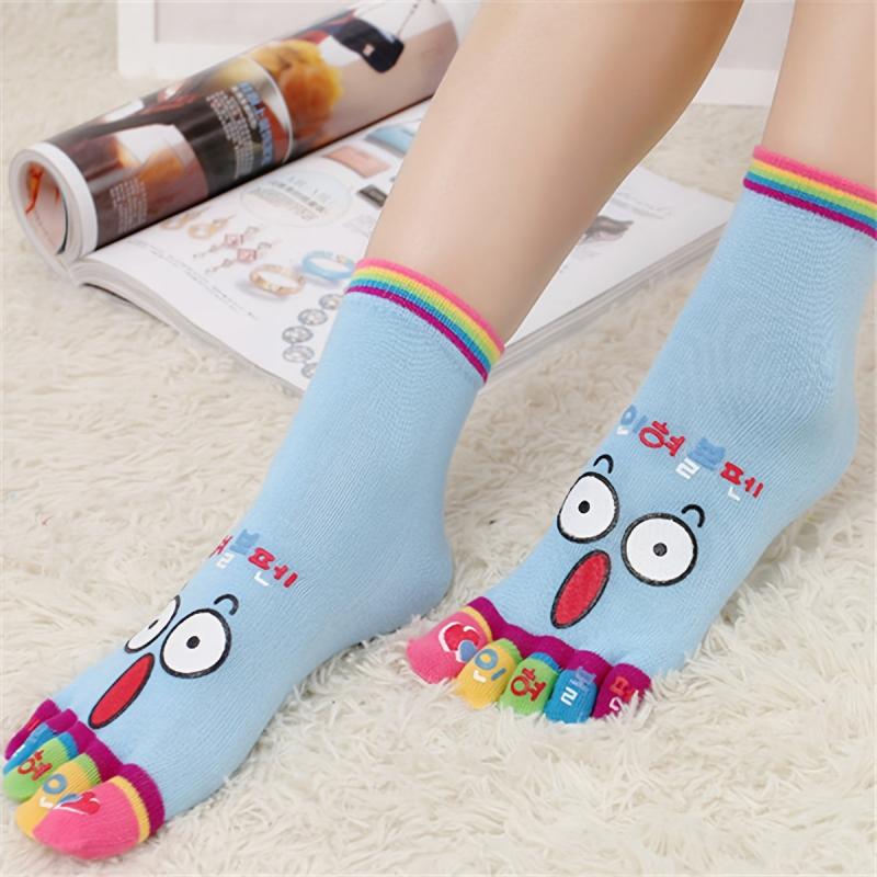 Pattern Graphic Toe Socks for Women