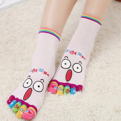 Pattern Graphic Toe Socks for Women