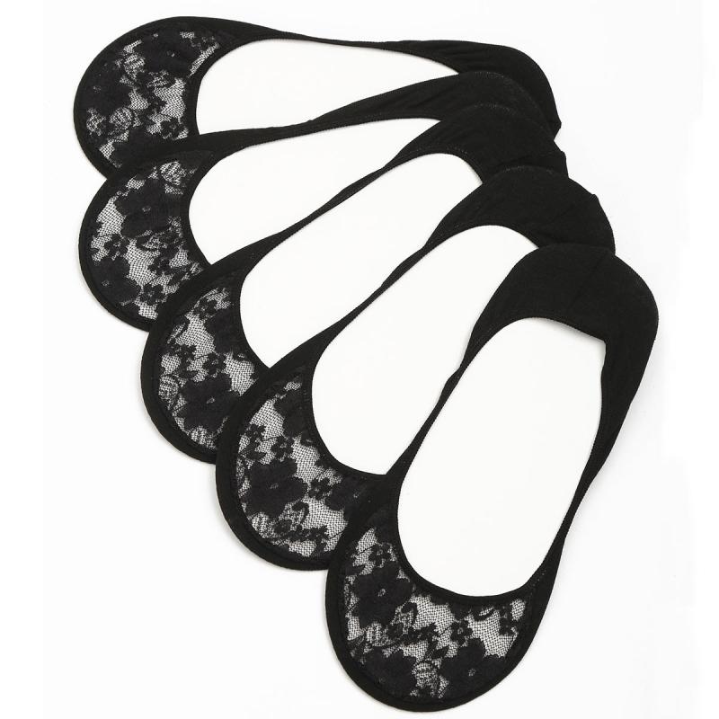 5 Pairs Lace Perfect Edge Liner Socks Women's Stockings