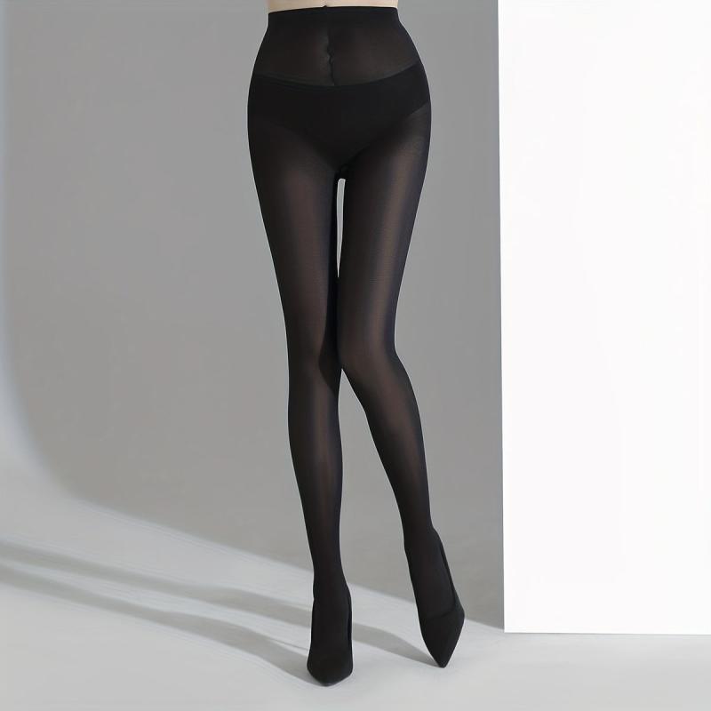 Opaque Tights High Waist Smooth Stretch Footed Pantyhose Stockings