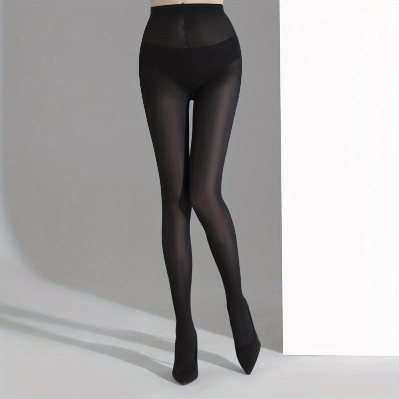 Opaque Tights High Waist Smooth Stretch Footed Pantyhose Stockings