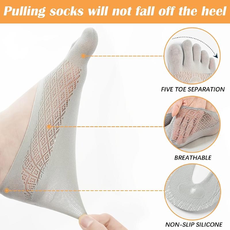 Orthotoe Compression Toe Socks No Show Full Toe Yoga Socks