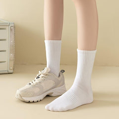 8 Pairs Classic Solid Crew Sports Socks Women's Stockings