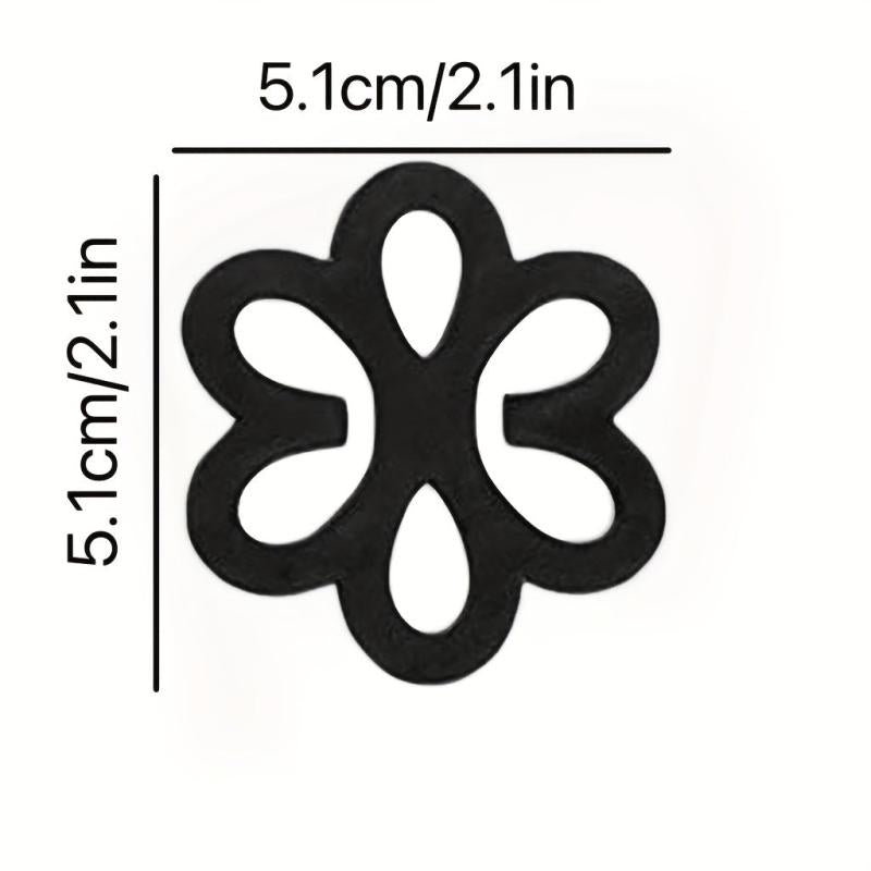 4pcs Flower Bra Strap Clips Non-slip Buckle Women's Lingerie Accessories