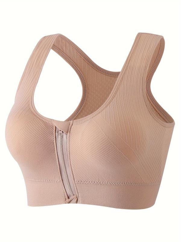 Racer Back Zipper Sports Bra for Women