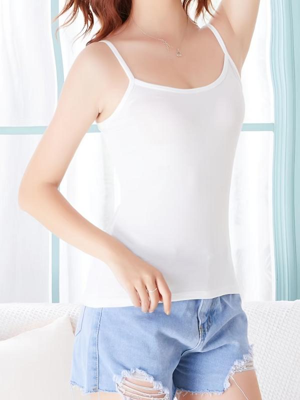 Women's Solid Home Vest Top Casual & Comfy Stretch Cami Tank Tops