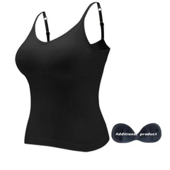 Seamless Camisole Bras Comfort Tank Tops Adjustable Straps Extra Chest Pads