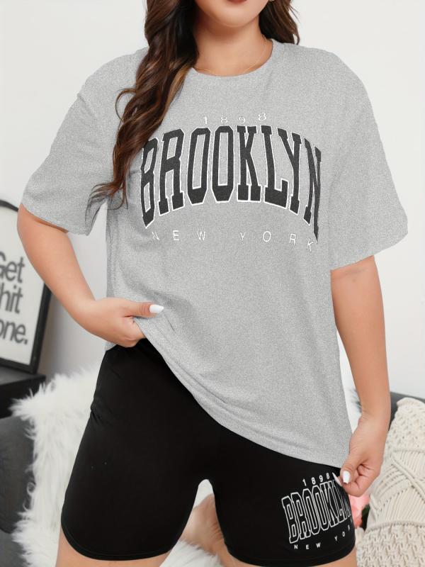 Short Sleeve Crew Neck Lounge Set Soft Shorts Women's Loungewear