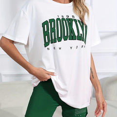 Short Sleeve Crew Neck Lounge Set Soft Shorts Women's Loungewear