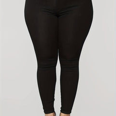 Casual Plus Size Button Fly Skinny Jeans
