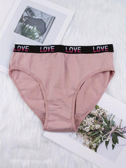 6 Pack Plus Size Casual Brief Set Women's Plus Comfortable Bikini Panties