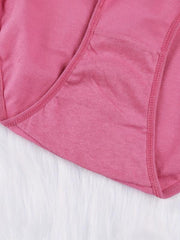 6 Pack Plus Size Casual Brief Set Women's Plus Comfortable Bikini Panties