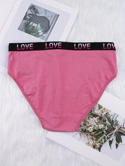 6 Pack Plus Size Casual Brief Set Women's Plus Comfortable Bikini Panties