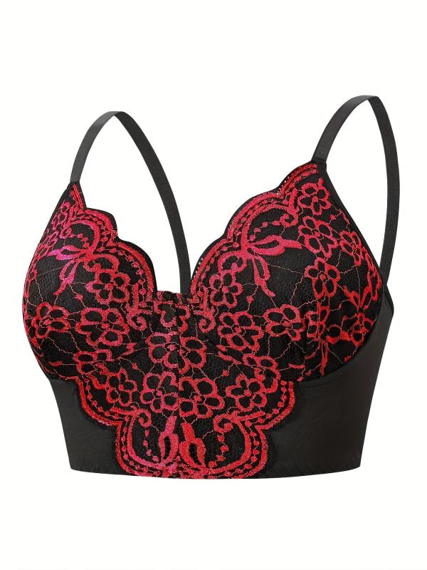 Floral Embroidered Shapewear Longline Bra