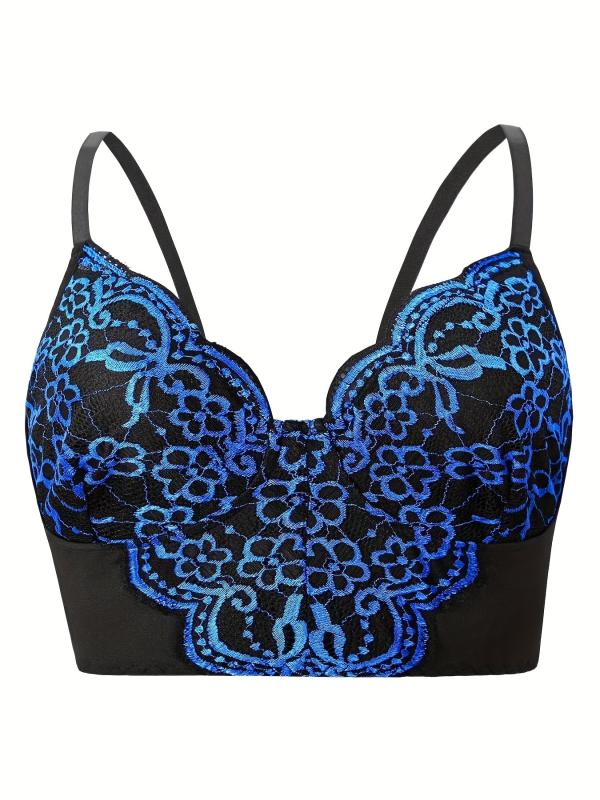 Floral Embroidered Shapewear Longline Bra