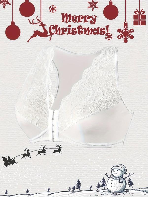 Floral Jacquard Lace Front Seamless Bra Plus Size