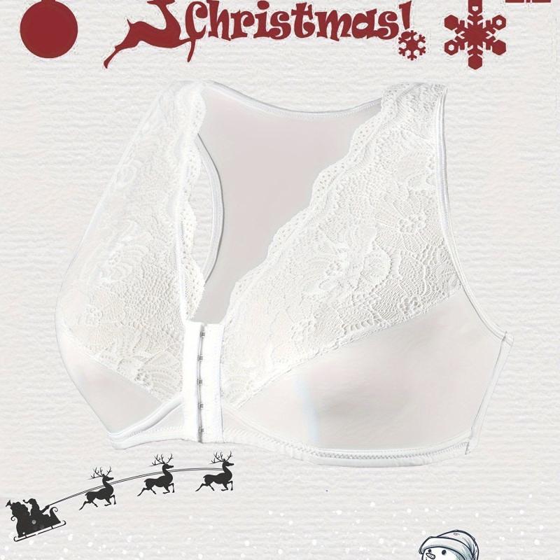 Floral Jacquard Lace Front Seamless Bra Plus Size
