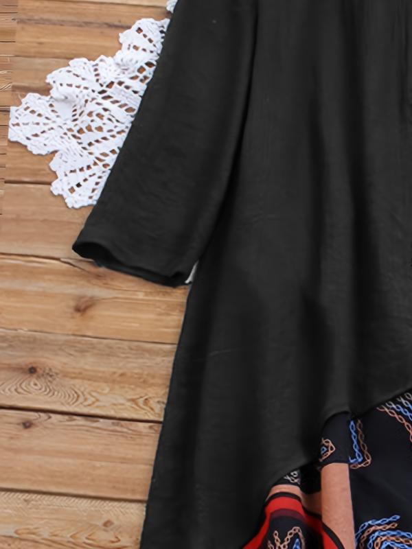 Boho Dress Plus Size Women's Graphic Print Cloak
