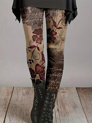 Women's Plus Ombre Floral Print High Rise Skinny Leggings