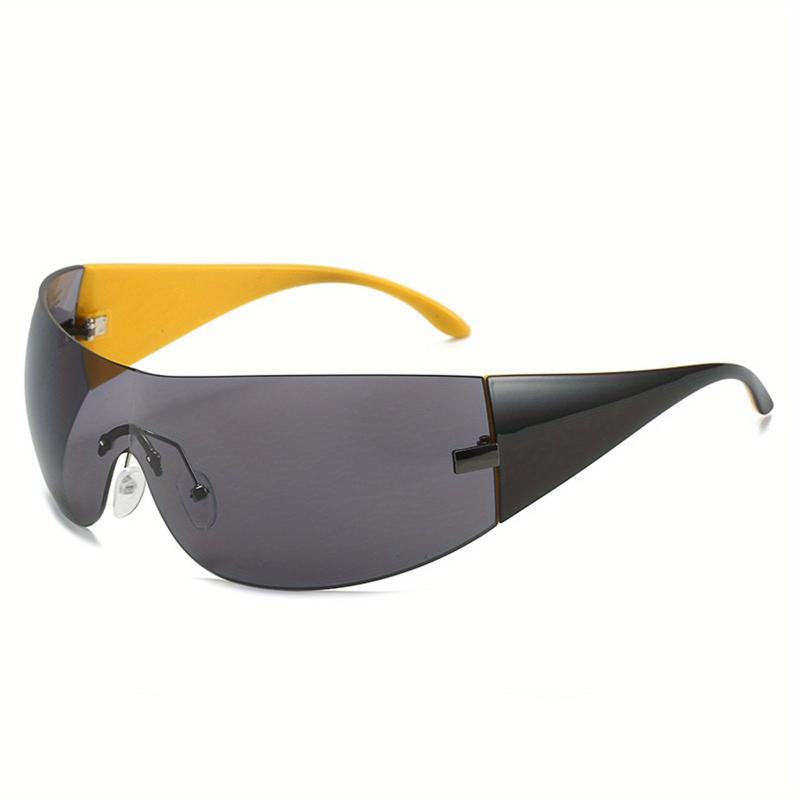 Men's Hip Hop Sunglasses with Leather Nail Buckle Soft Bag Glasses Case