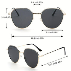 Metal Round Frame Sunglasses Cat Eye Glasses UV400