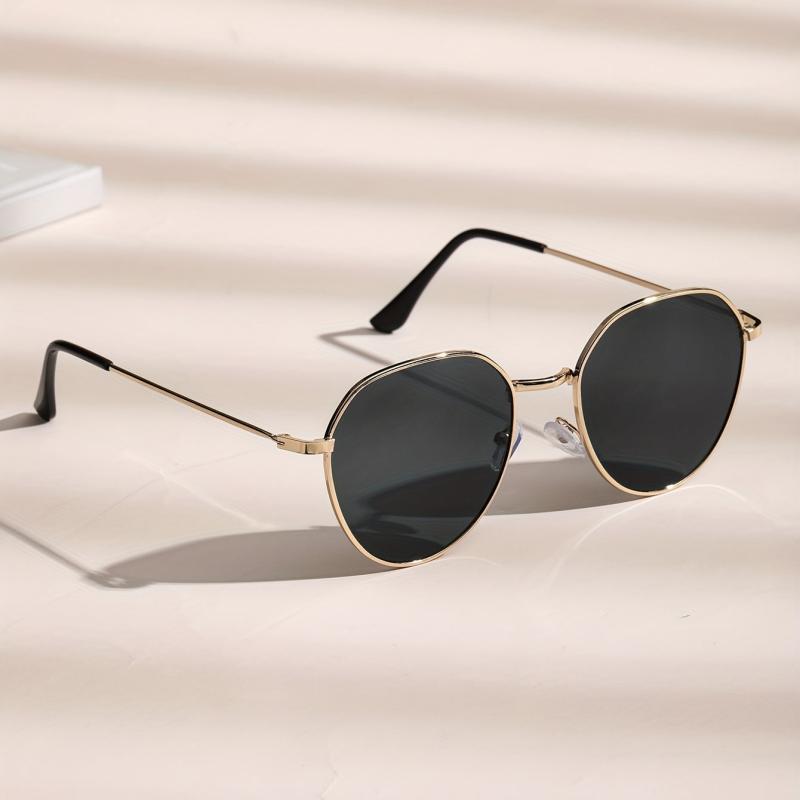 Metal Round Frame Sunglasses Cat Eye Glasses UV400