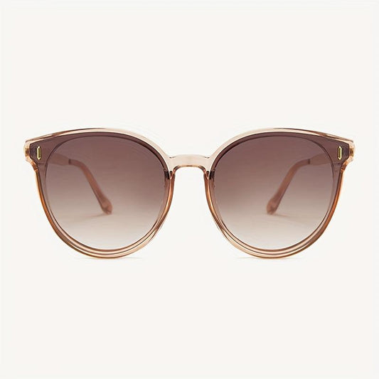 Cat Eye Sunglasses Solid Round Frame Gradient Lens UV400