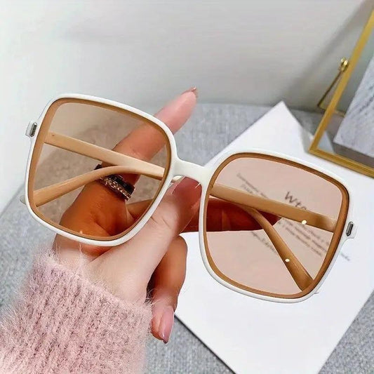 Oversized Square Sunglasses Casual Gradient Glasses