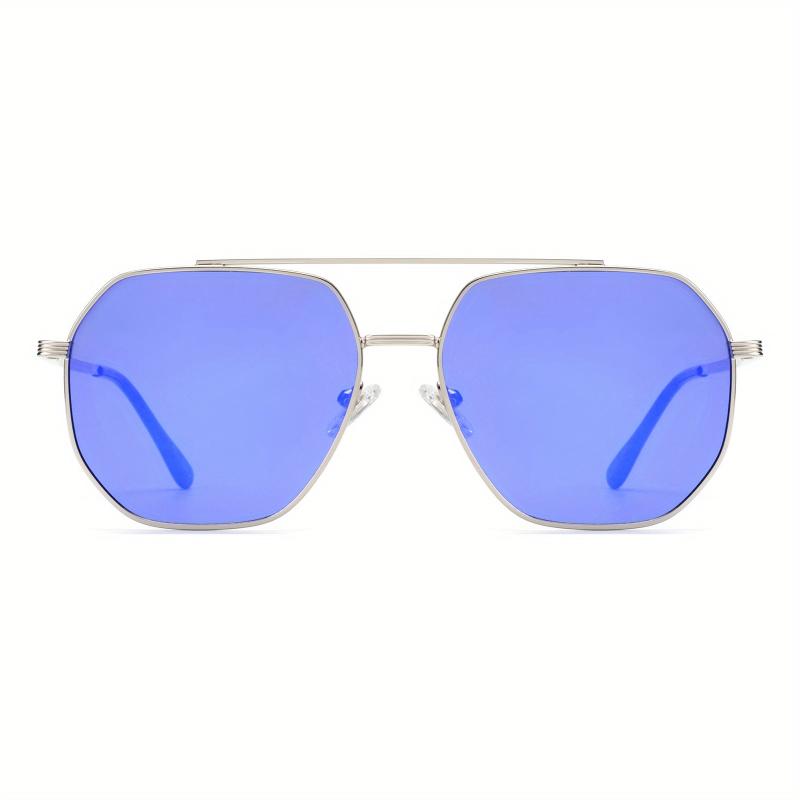 OUWEN Square Aviator Sunglasses Retro Polygon Shady Rays VF2207D
