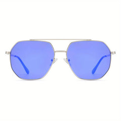 OUWEN Square Aviator Sunglasses Retro Polygon Shady Rays VF2207D