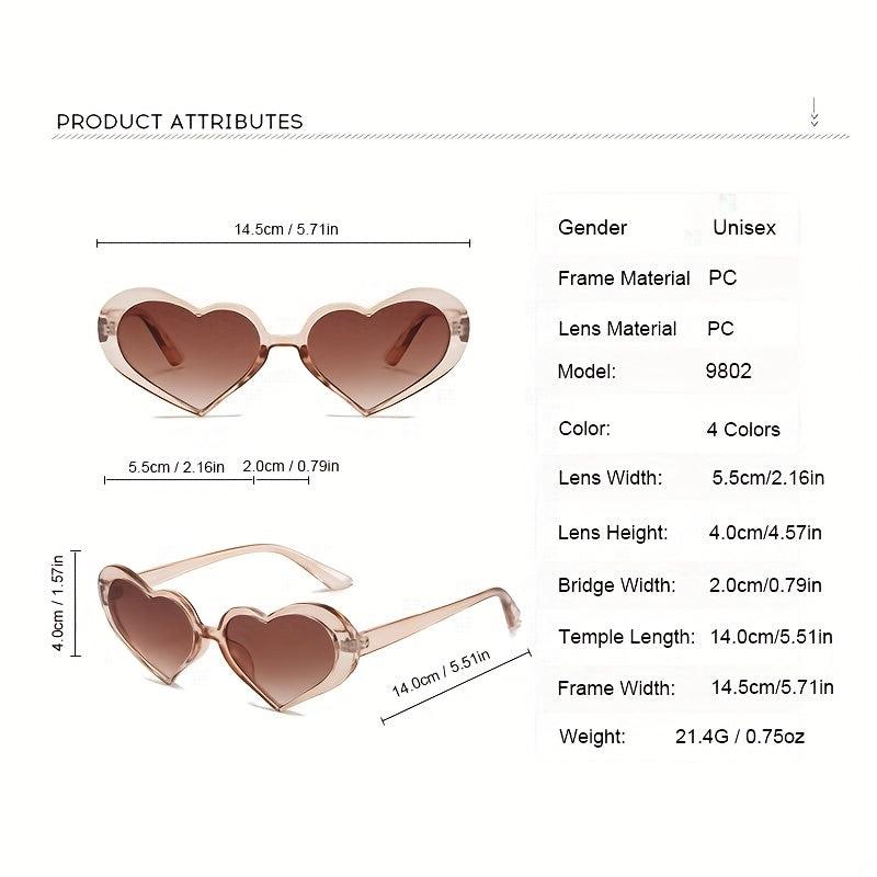 Y2K Heart Sunglasses Candy Jelly Glasses UV400